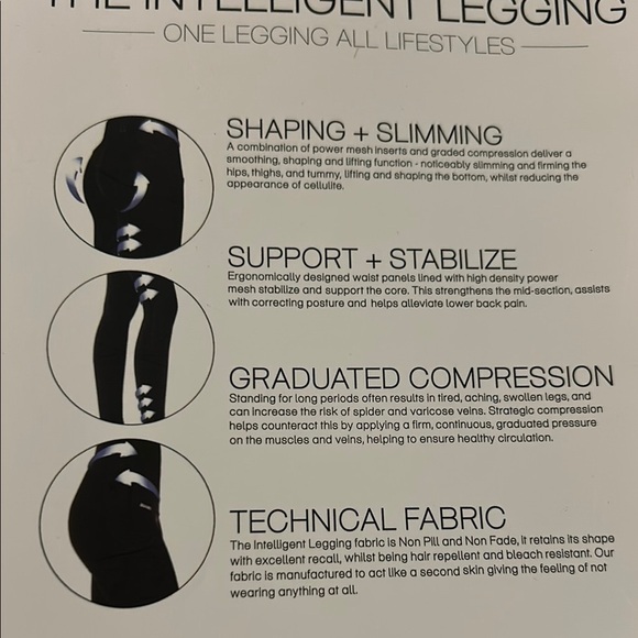 Black Intelligent Leggings with Sculpting  Design. Hairstylist. Support. New - Picture 5 of 9